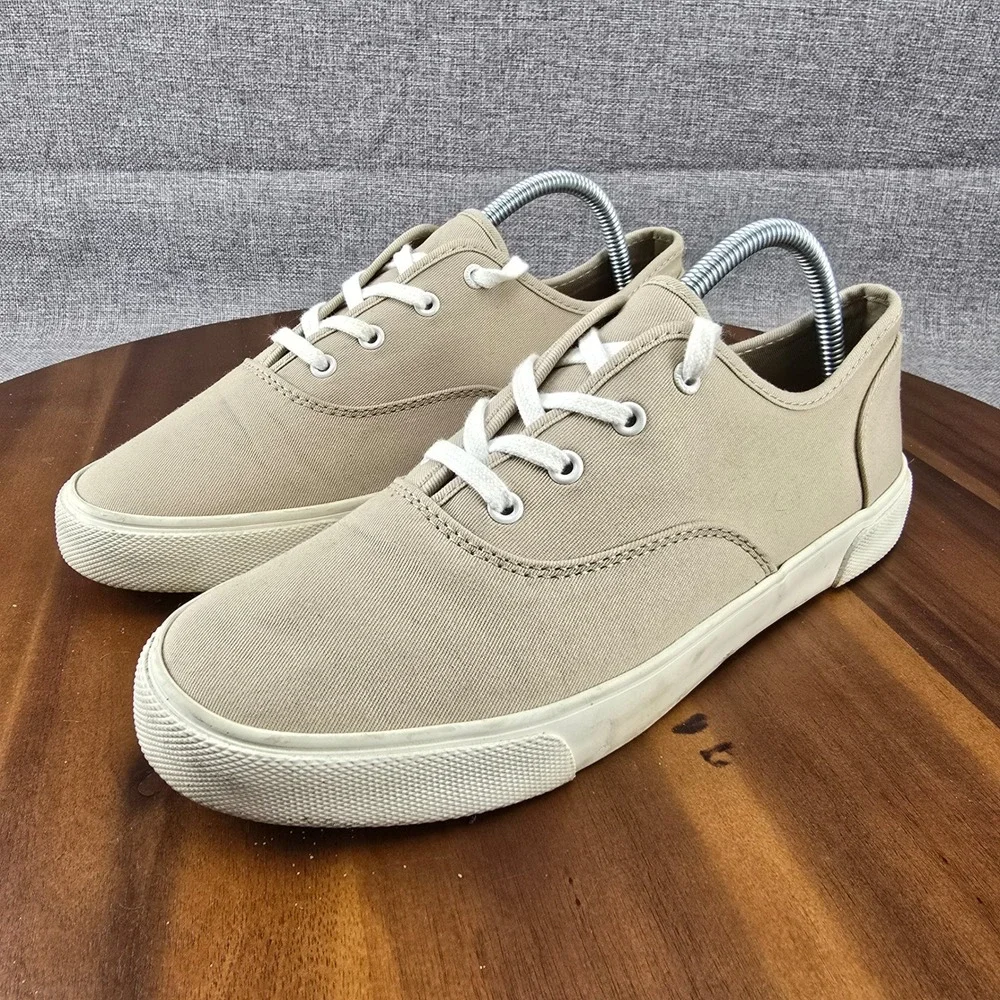 Old Navy Womens Tan Canvas Lace Up Sneakers Size 8 Casual‎ Shoes SZ 8